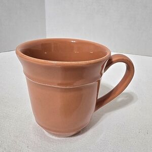 Pottery Barn Cambria Stoneware Mug Persimmon 4" Tall; 3 7/8" Wide; Portugal EUC.